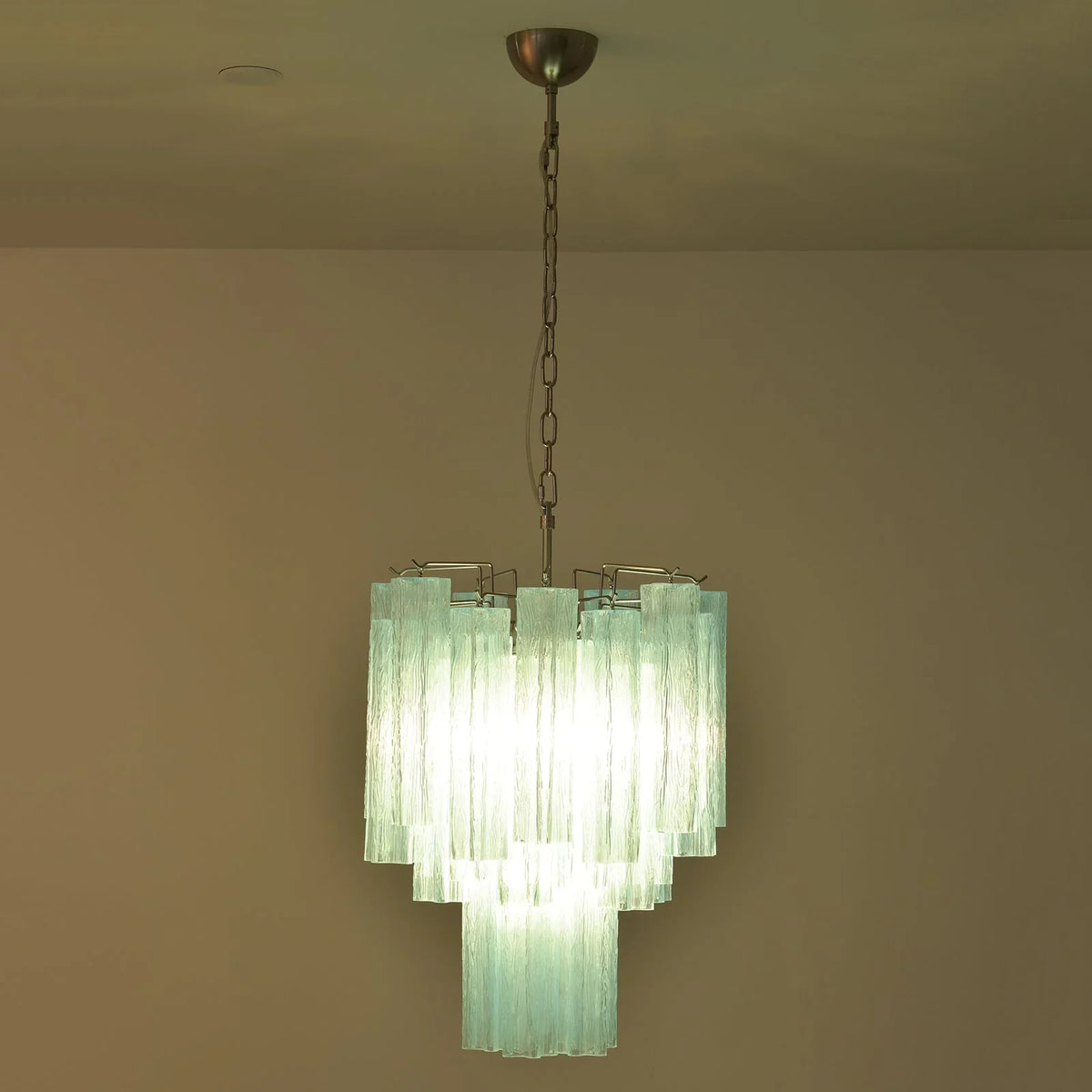Blue Glass Tube Chandelier - view 24 | Metavaya