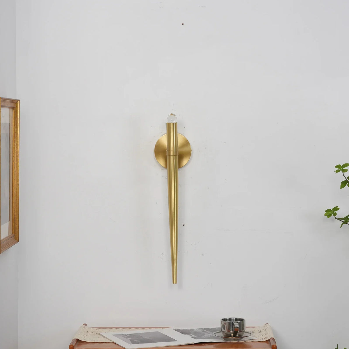 Brass Spinal Tube Sconce - view 2 | Metavaya