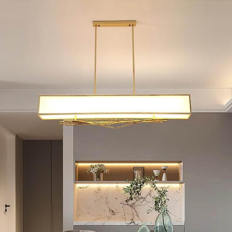 Metavaya Chandelier L 110cm x H 25cm / L 43.3″ x H 9.8″ / Gold+White / Warm White Brindille Pendant Lamp 662668880068 M202403281-1 Brindille Pendant Lamp- Buy online