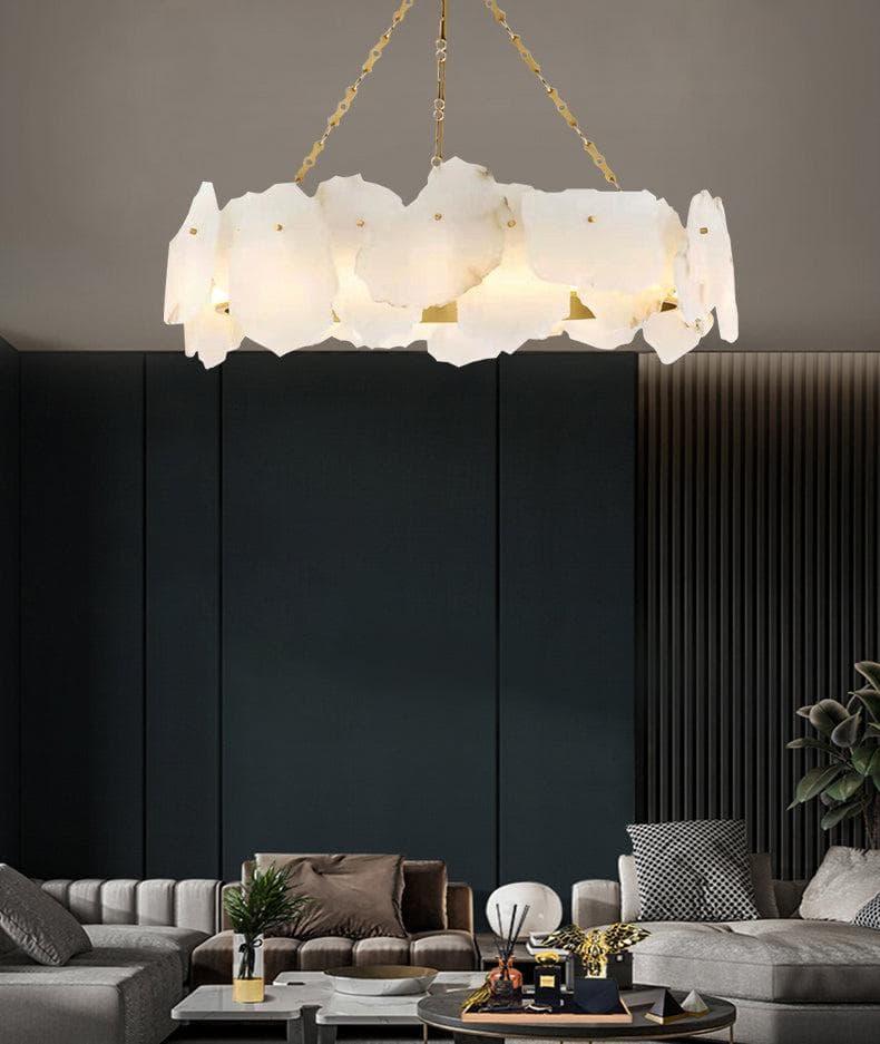 Metavaya Chandelier Burton Marble Round Chandelier