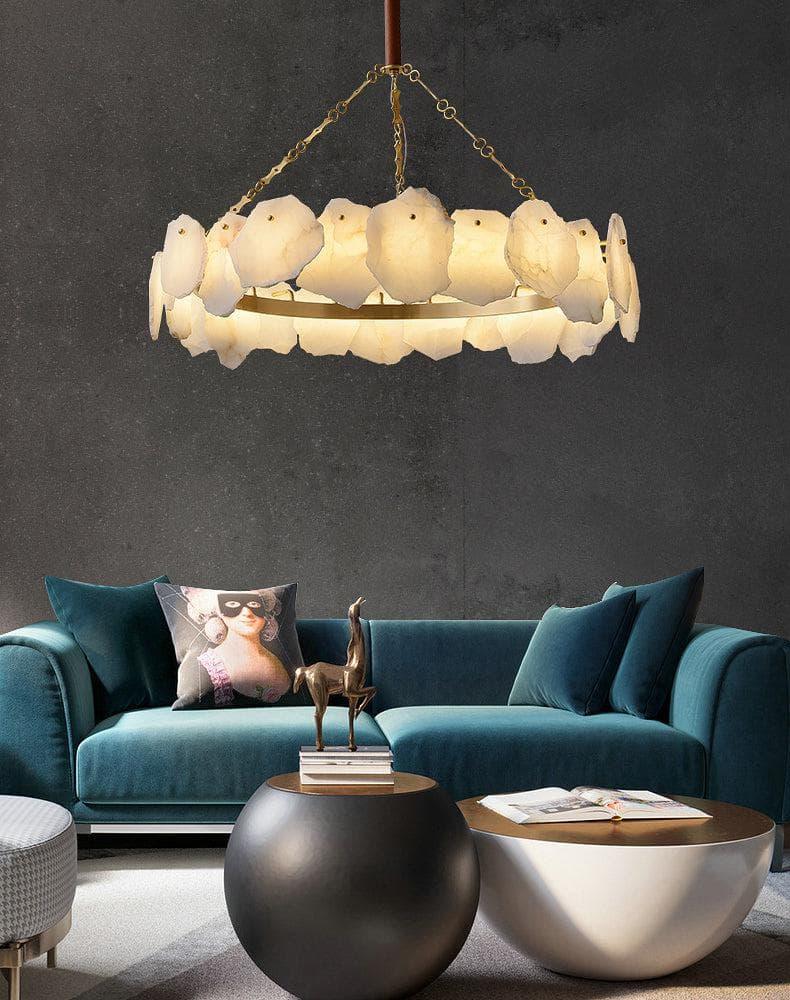 Metavaya Chandelier Burton Marble Round Chandelier