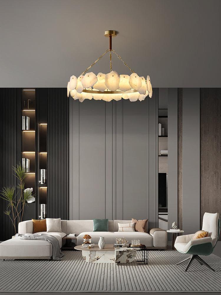 Metavaya Chandelier Burton Marble Round Chandelier