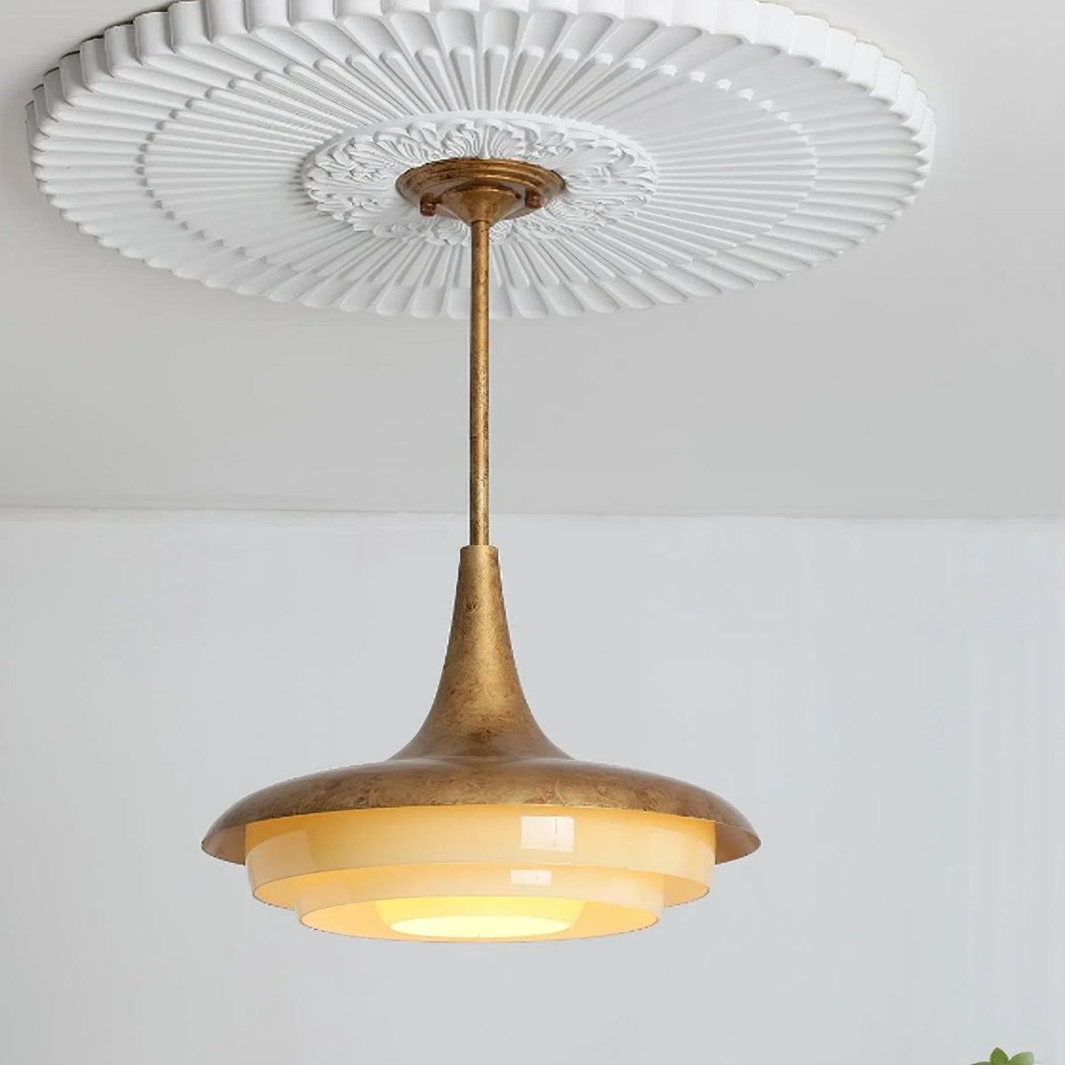 Metavaya Pendant light Dia 45cm x H 40cm / ∅ 17.7″ x H 15.7″ / Bronze+Beige Calyx Pendant light 6938617787912 M2023092802-1