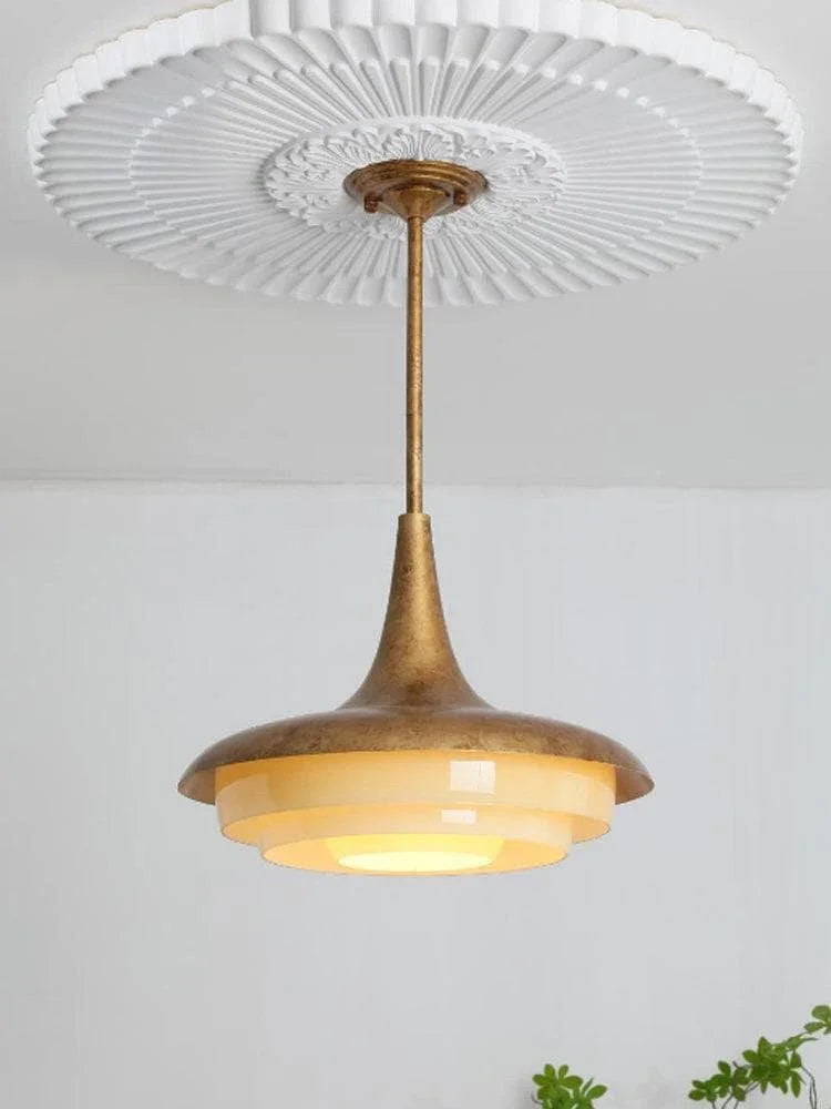 Metavaya Pendant light Dia 45cm x H 40cm / ∅ 17.7″ x H 15.7″ / Bronze+Beige Calyx Pendant light 6938617787912 M2023092802-1
