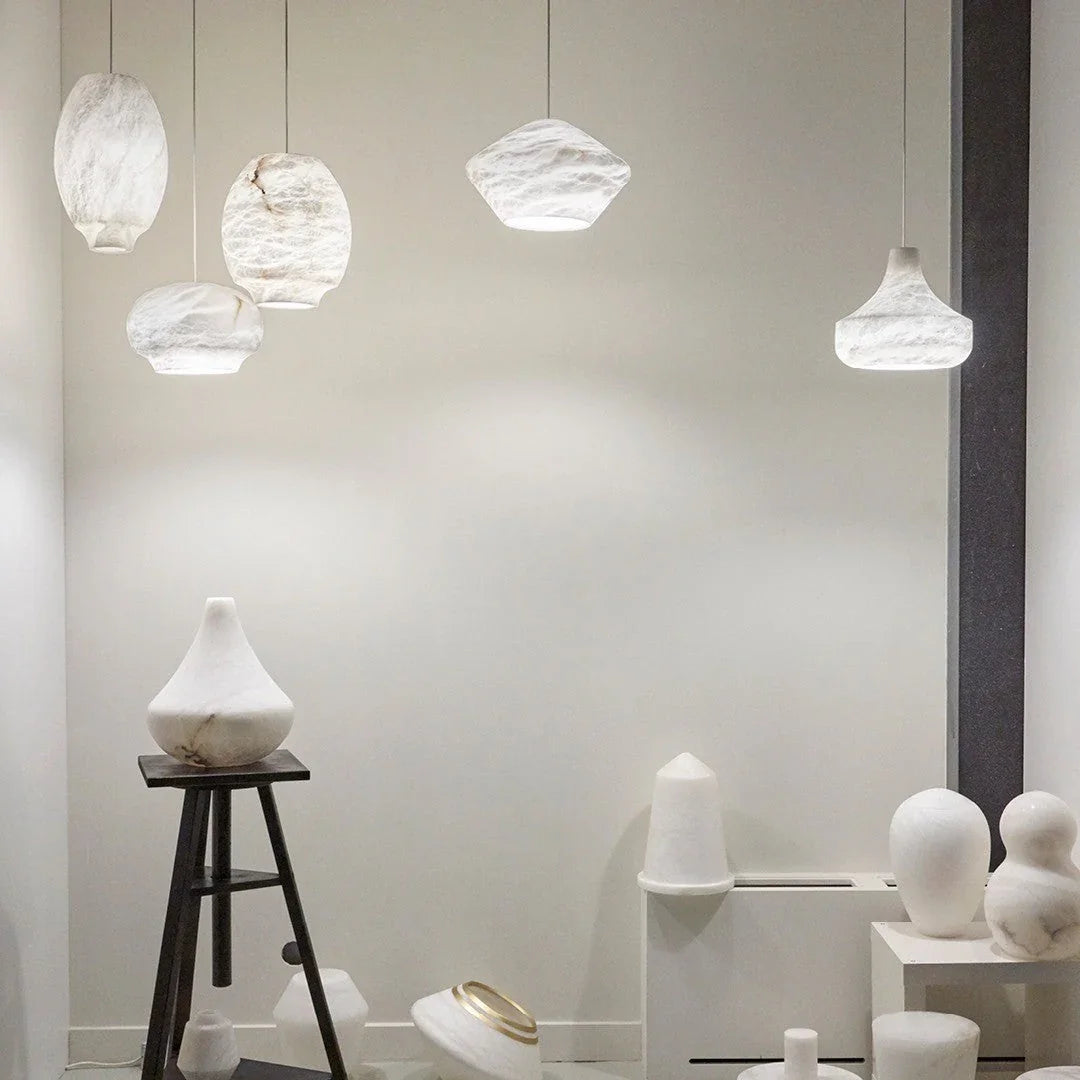 Cocoon Alabaster Pendant Lamp - view 5 | Metavaya
