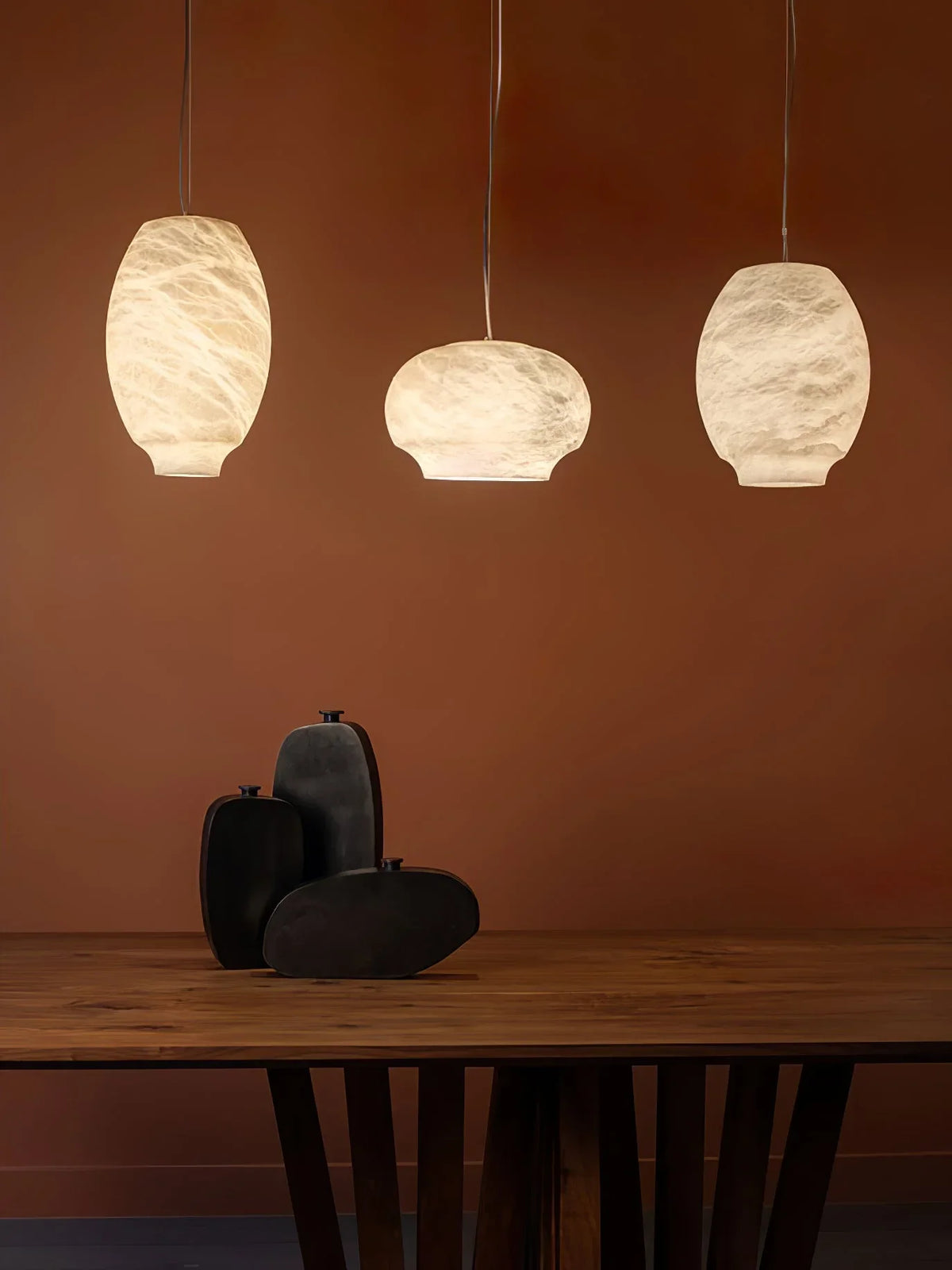 Cocoon Alabaster Pendant Lamp - view 11 | Metavaya