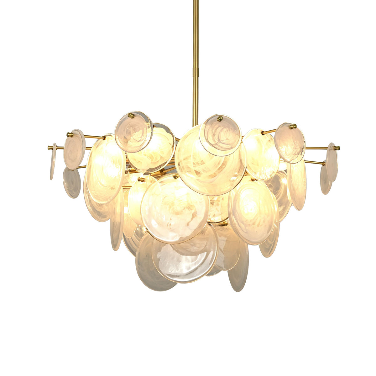 Celeste Glass Disc Chandelier - view 27 | Metavaya