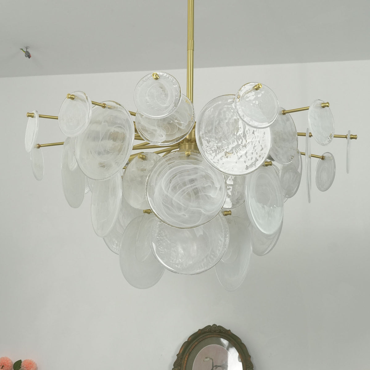 Celeste Glass Disc Chandelier - view 24 | Metavaya