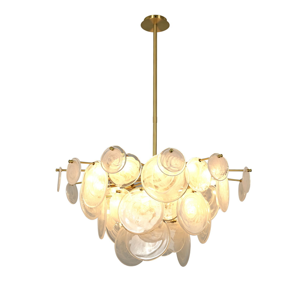 Celeste Glass Disc Chandelier - view 26 | Metavaya