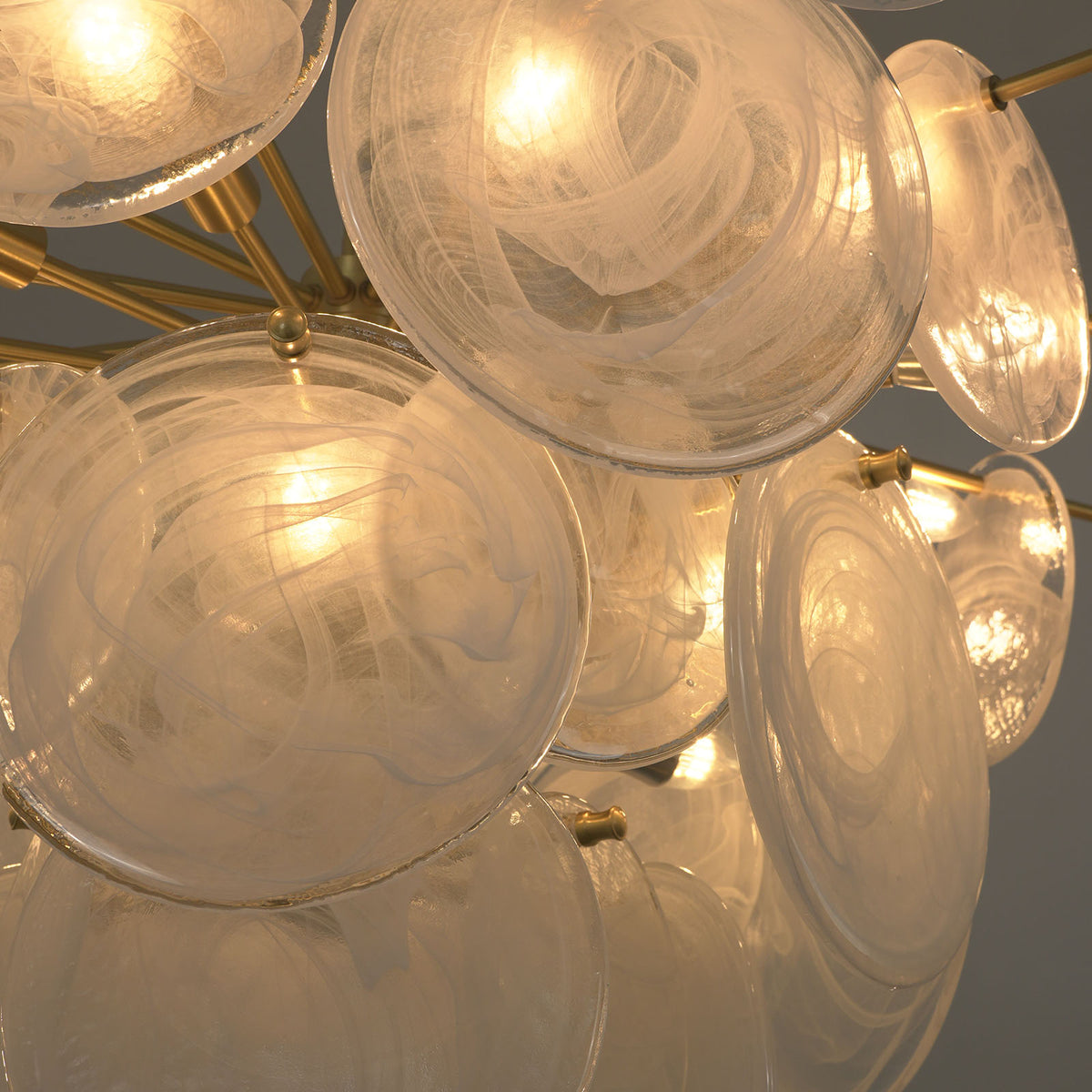 Celeste Glass Disc Chandelier - view 25 | Metavaya