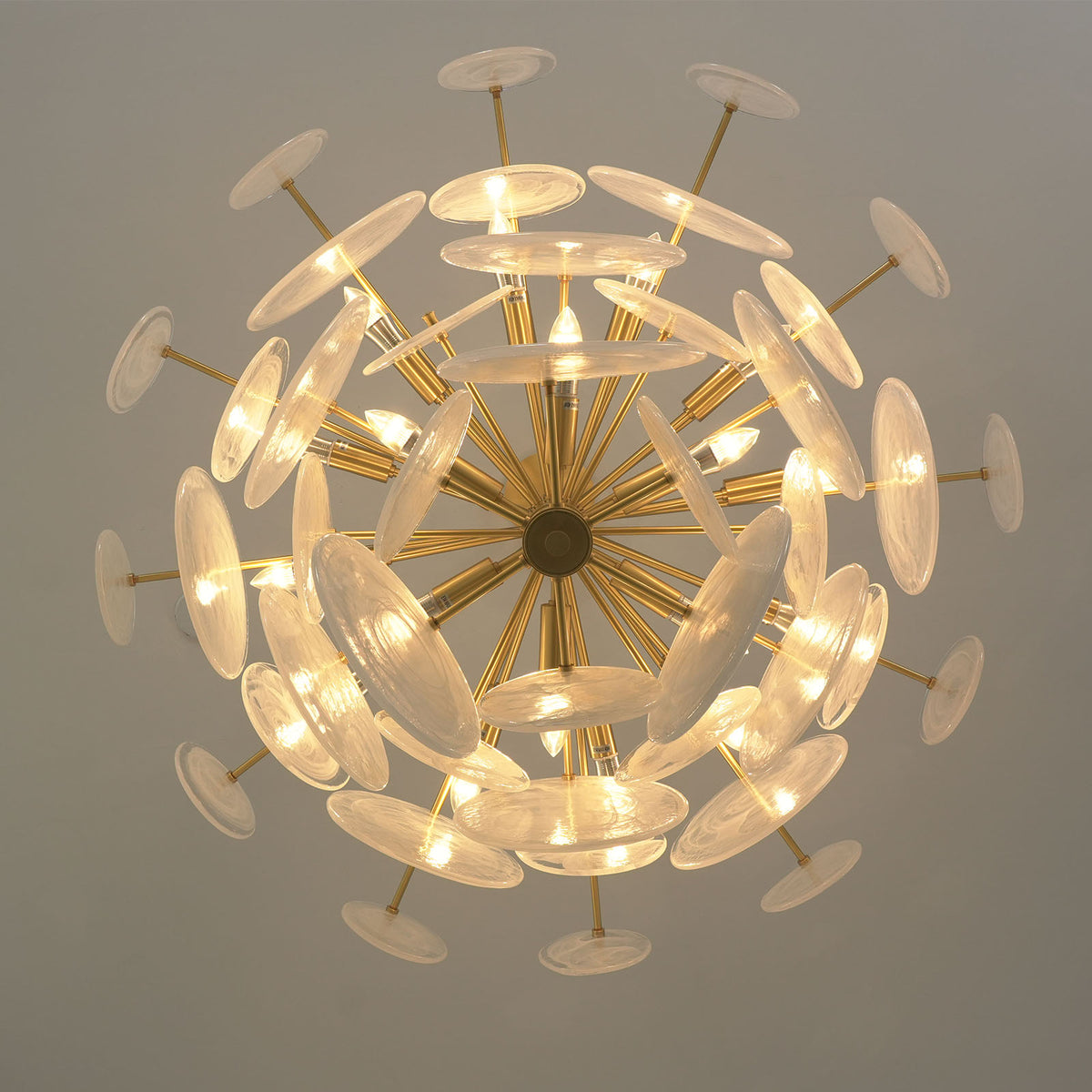 Celeste Glass Disc Chandelier - view 10 | Metavaya