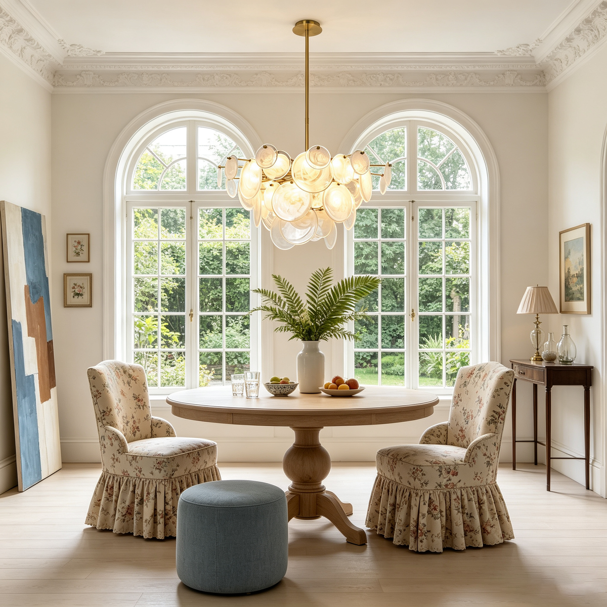 Celeste Glass Disc Chandelier - view 4 | Metavaya