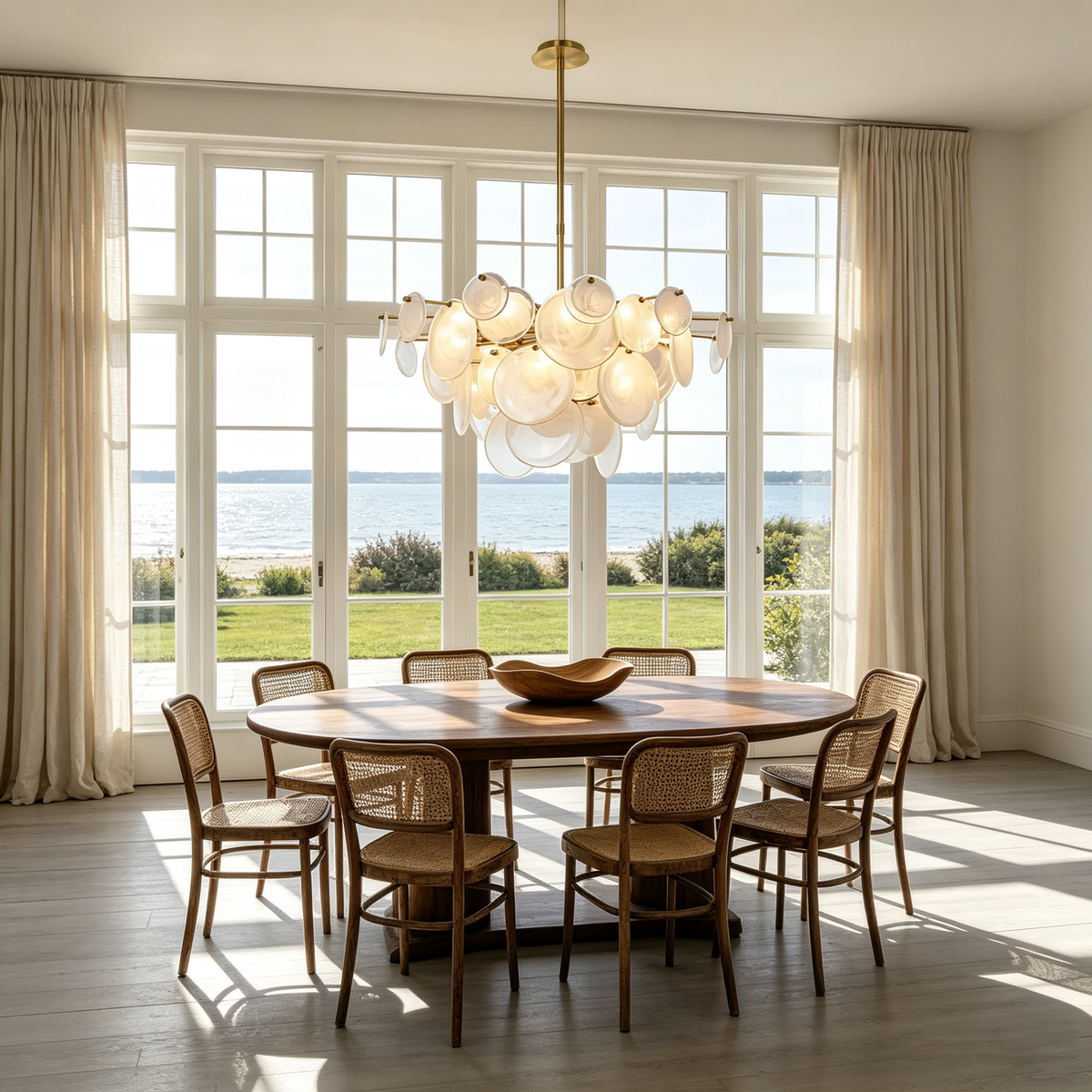 Celeste Glass Disc Chandelier - view 6 | Metavaya