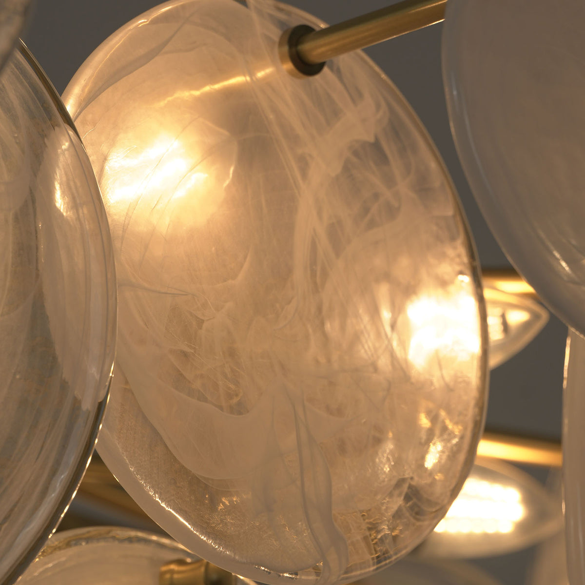 Celeste Glass Disc Chandelier - view 12 | Metavaya