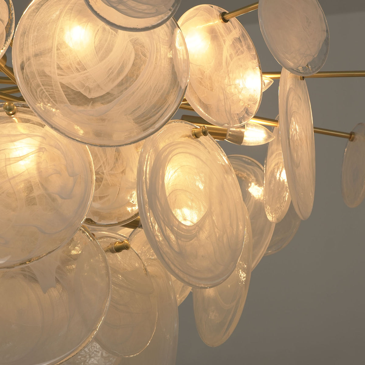 Celeste Glass Disc Chandelier - view 13 | Metavaya
