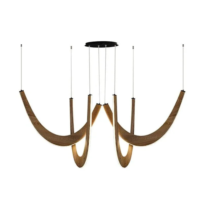 Metavaya Chandelier L 184cm H 85cm / L 72.4" x H 34.5" / Light color / Warm light Chime Chandlier 662668877907 M202403215-13 Wood Chime Chandlier - Buy online