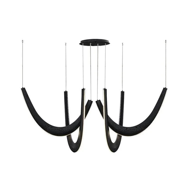 Metavaya Chandelier L 184cm H 85cm / L 72.4" x H 34.5" / Elegant black / Warm light Chime Chandlier 662668877983 M202403215-21 Wood Chime Chandlier - Buy online