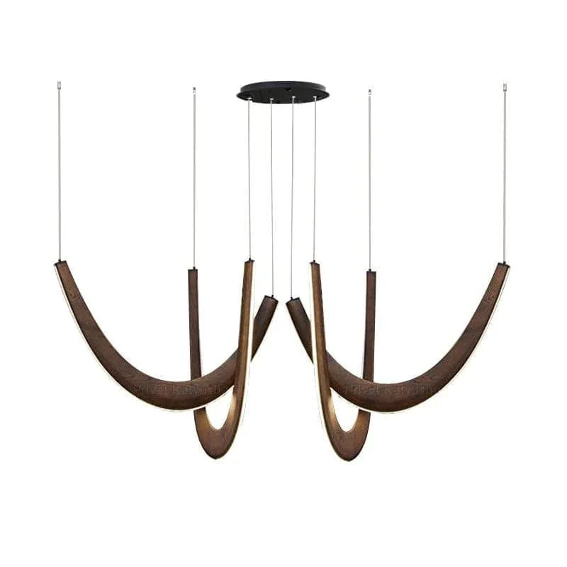 Metavaya Chandelier L 184cm H 85cm / L 72.4" x H 34.5" / Dark color / Warm light Chime Chandlier 662668877945 M202403215-17 Wood Chime Chandlier - Buy online