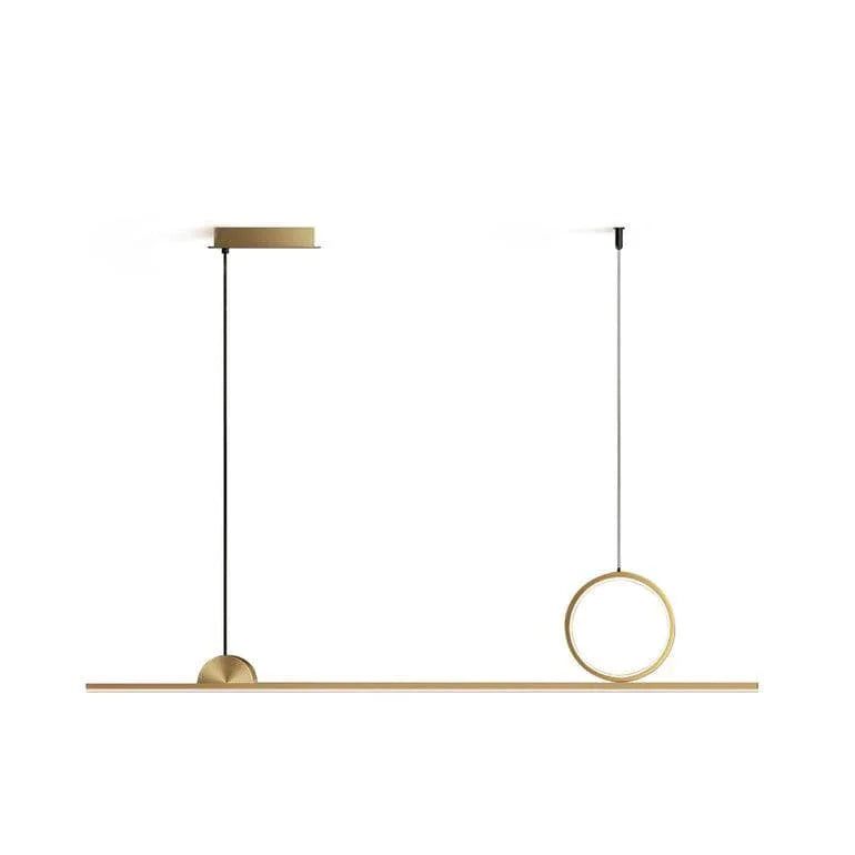 Pinlighting Pendant Lamp L 100cm x H 22.5cm / L 39.4″ x H 8.9″ / Brass / Three-Color Changing Light Circle Linear Pendant Lamp 6938617802936 M2023102205-1