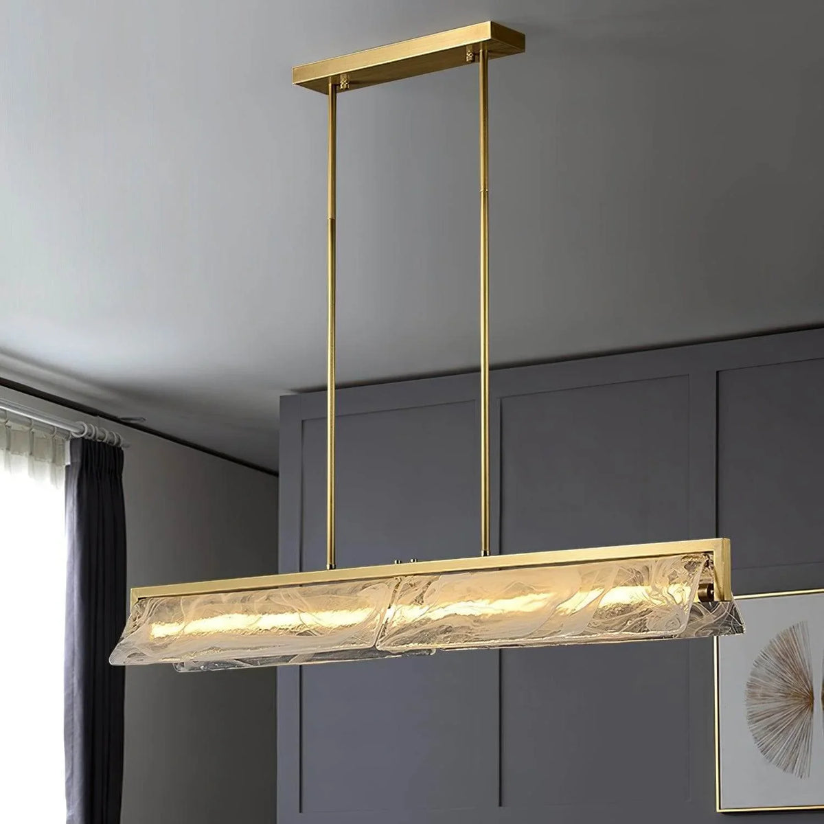 Metavaya Chandelier L 105cm x W15.3cm x H 12cm / ∅ 41.3″ x W 6″ x H 4.7″ / Polished Brass / Warm White Cloud Fog Pendant Lamp 662668880211 M202403284-5 Cloud Fog Pendant Lamp- Buy online