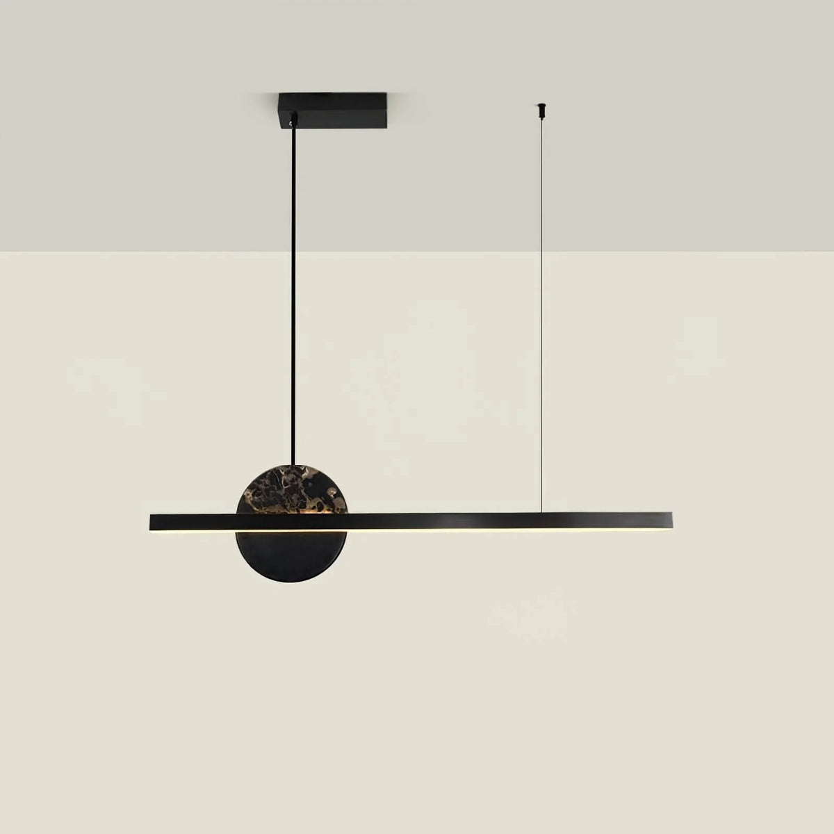Metavaya Chandelier Dia 100cm x H 150cm / ∅ 39.4″ x H 59.1″ / Black+Black marble / Warm Light Coordinate Chandelier 6938617803377 M2023102404-2