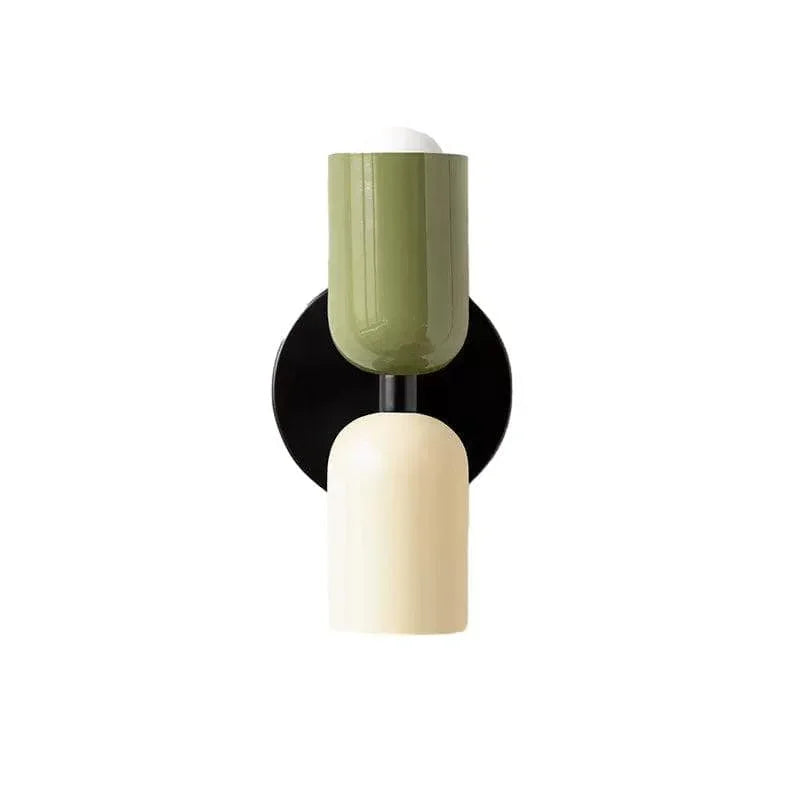 Metavaya Wall lamp Size: W 12cm x H 25.5cm / W 4.7″ x H 10″ / Green & Pink Couleur Double Wall Lamp 662668826431 M2023121505-9 Couleur Double Wall Light | Special Sale