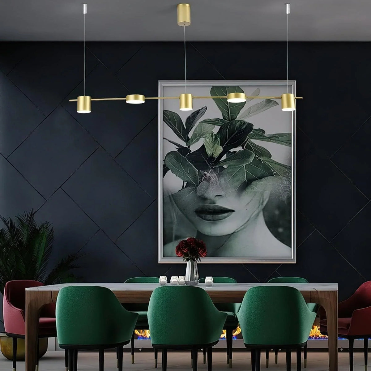 Metavaya Chandelier Counterpoint LED Linear Chandelier