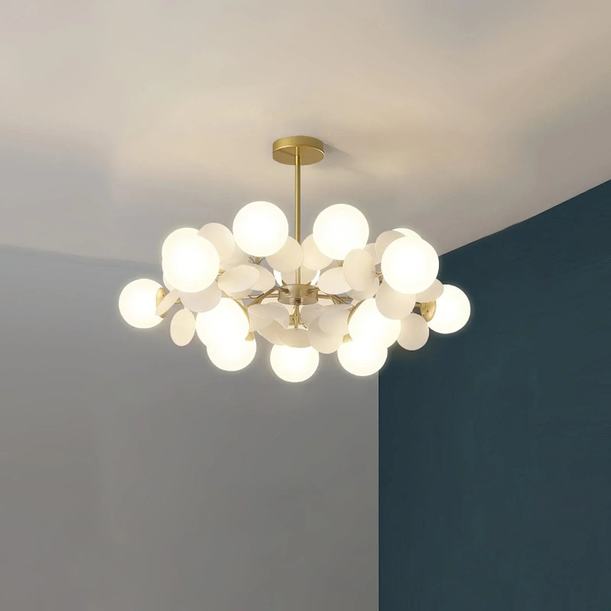 Metavaya Pendant lamp 15 Heads: Diameter 90 cm x H 30 cm / ∅ 35.43" x H 11.81" / white Creative Chandelier 662668841922 M2023122105-10 Creative Chandelier|Special Sale