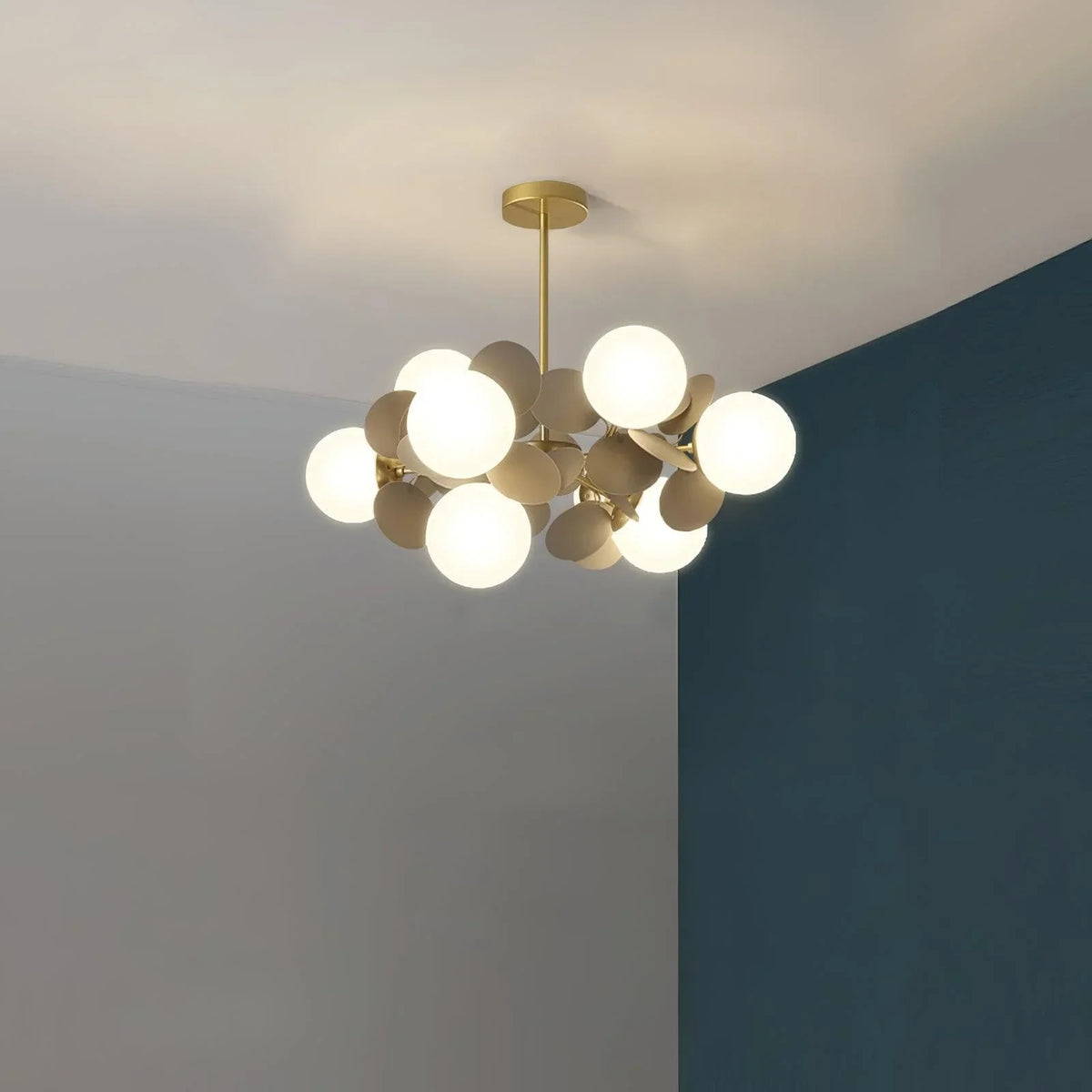Metavaya Pendant lamp 8 Heads: Diameter 60 cm x H 26.5 cm / ∅ 23.62" x H 10.43" / gray Creative Chandelier 662668841847 M2023122105-2 Creative Chandelier|Special Sale