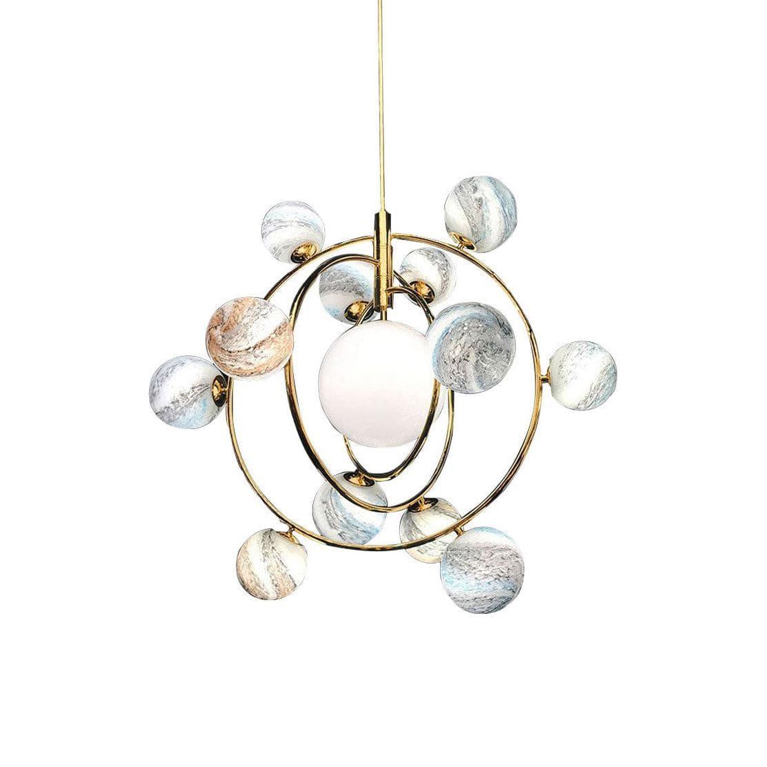 Metavaya Chandelier Dia 105cm x H 58cm / ∅ 41.3″ x H 22.8″ / Gold Creative Designer Planet Chandelier 662668834375 M2023121704-2