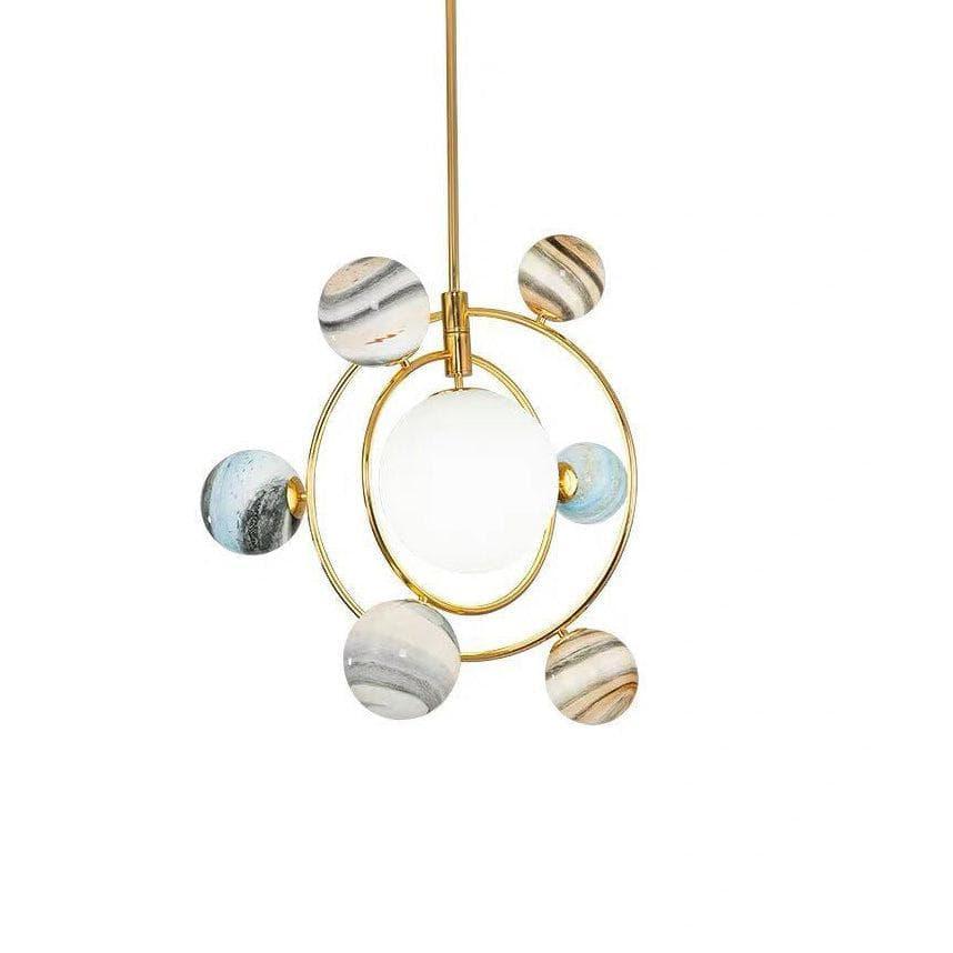 Metavaya Chandelier Dia 78cm x H 55cm / ∅ 30.7″ x H 21.7″ / Gold Creative Designer Planet Chandelier 662668834368 M2023121704-1