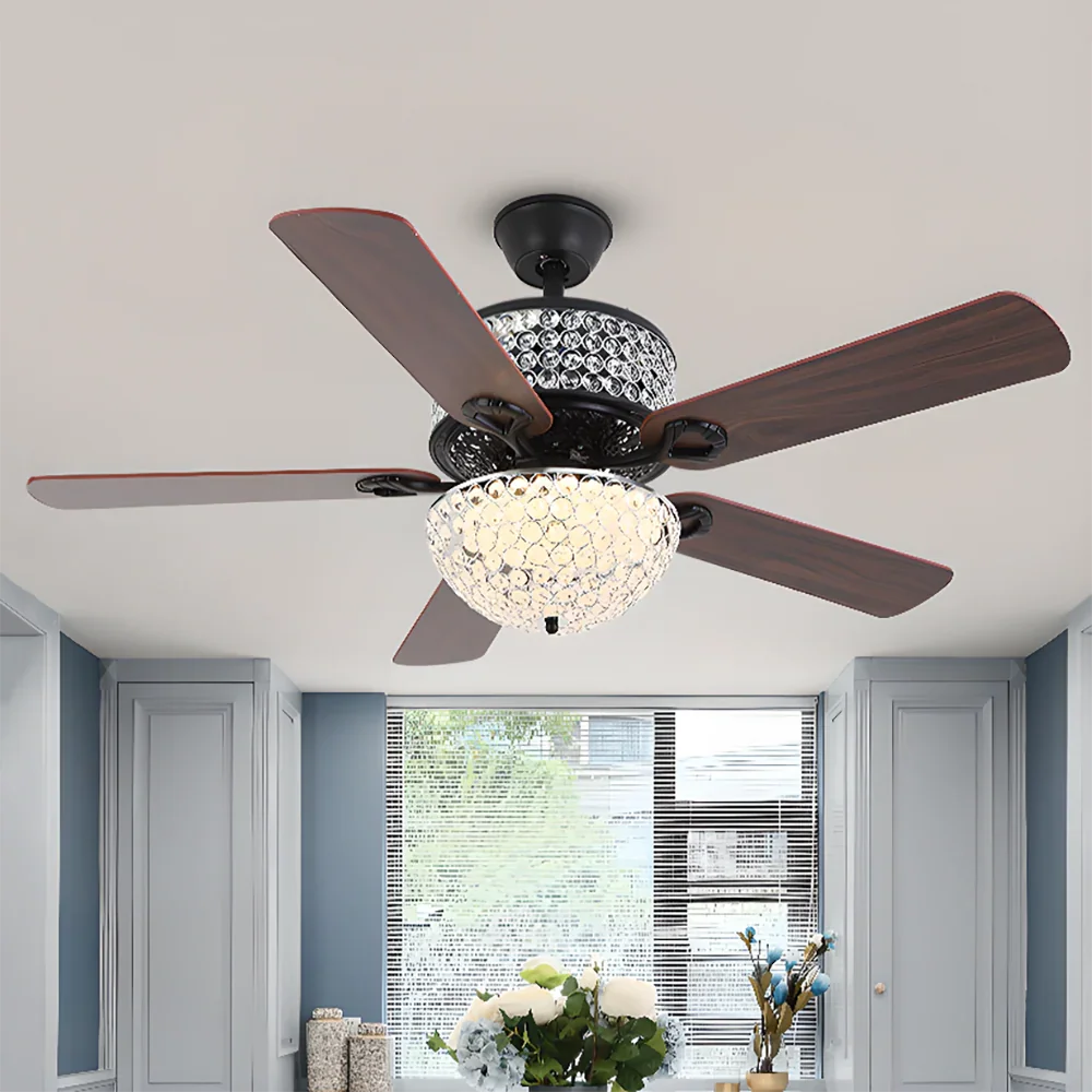 Crystal Tiffany Laure Ceiling Fan Light - view 8 | Metavaya