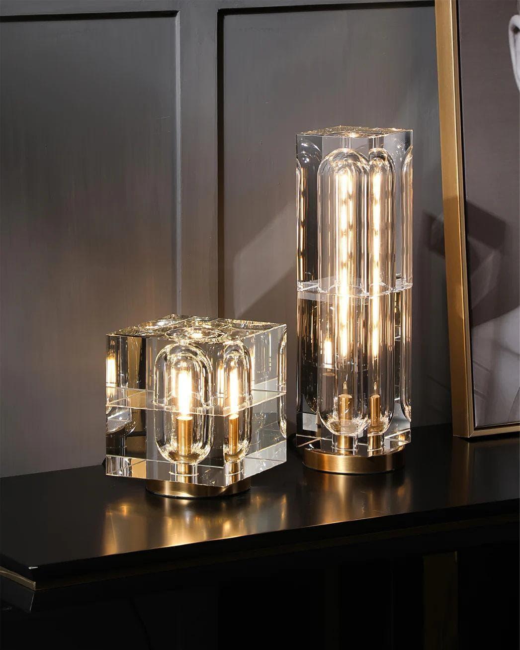 Metavaya Table lamp Crystal Cube Table Lamp