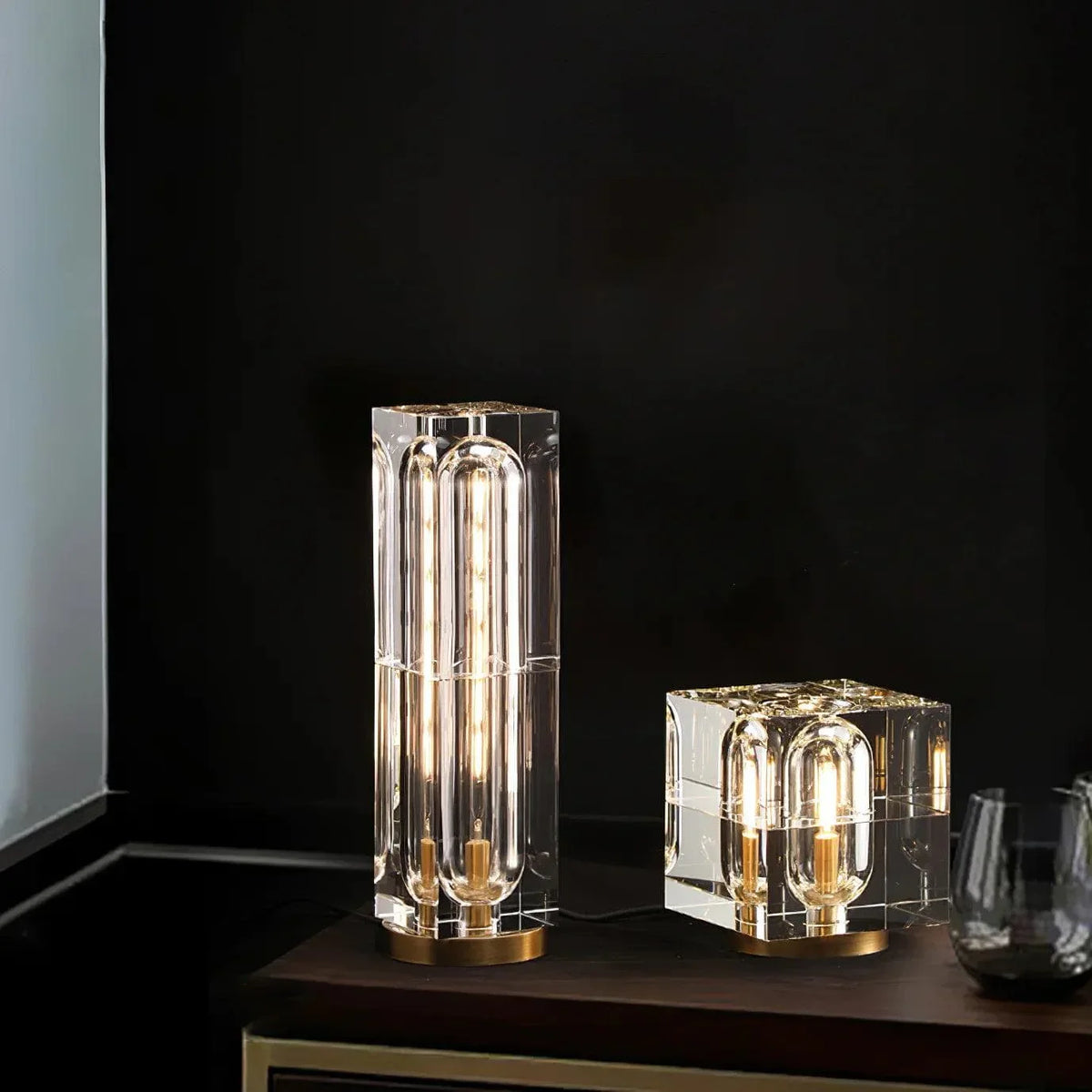 Metavaya Table lamp Crystal Cube Table Lamp