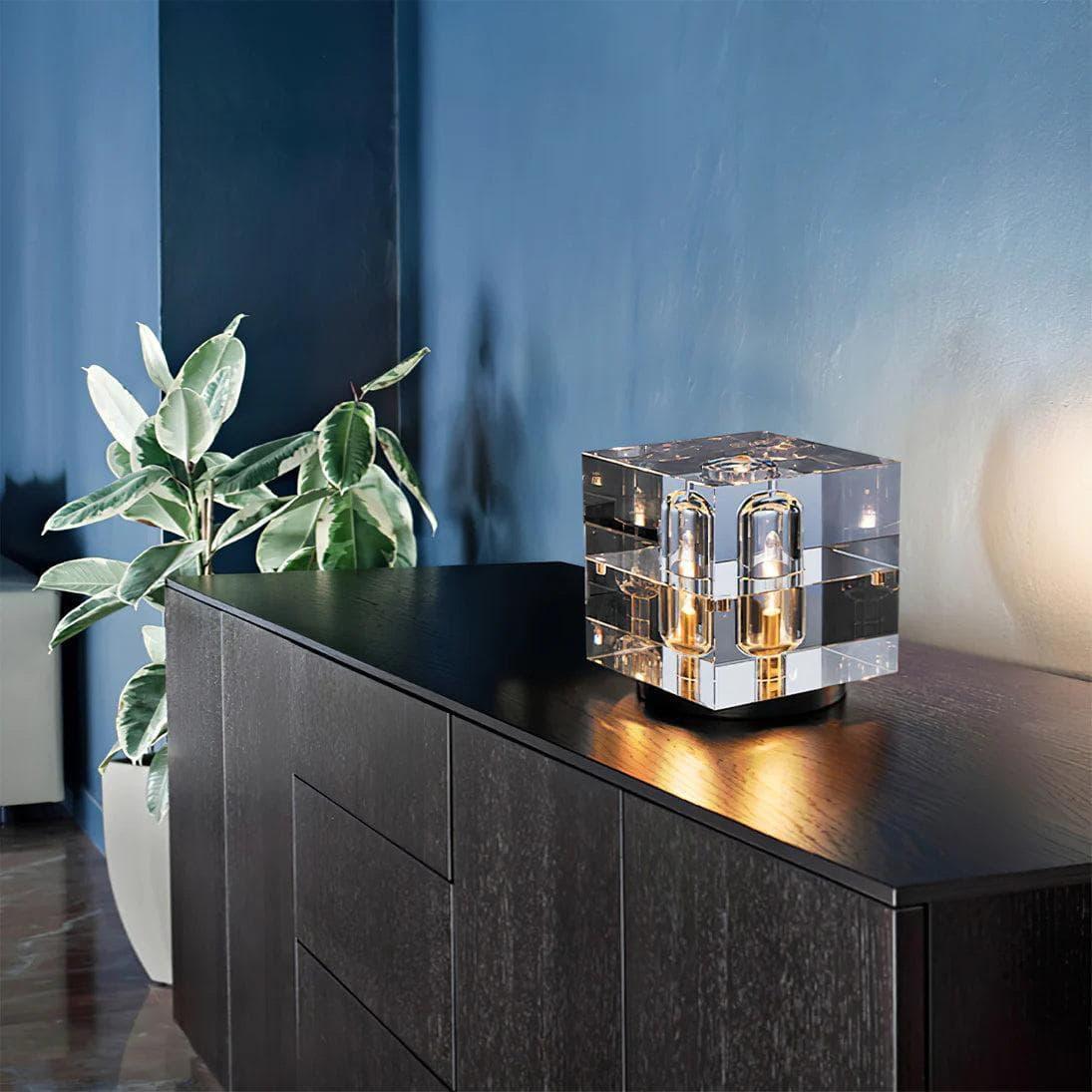 Metavaya Table lamp Crystal Cube Table Lamp
