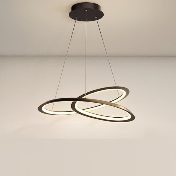 Metavaya Pendant Lamp ∅ 23.6″ x H 11.8″ / Dia 60cm x H 30cm / Black / Warm Light Curves LED Pendant Lamp 6938617801984 M2023101902-1
