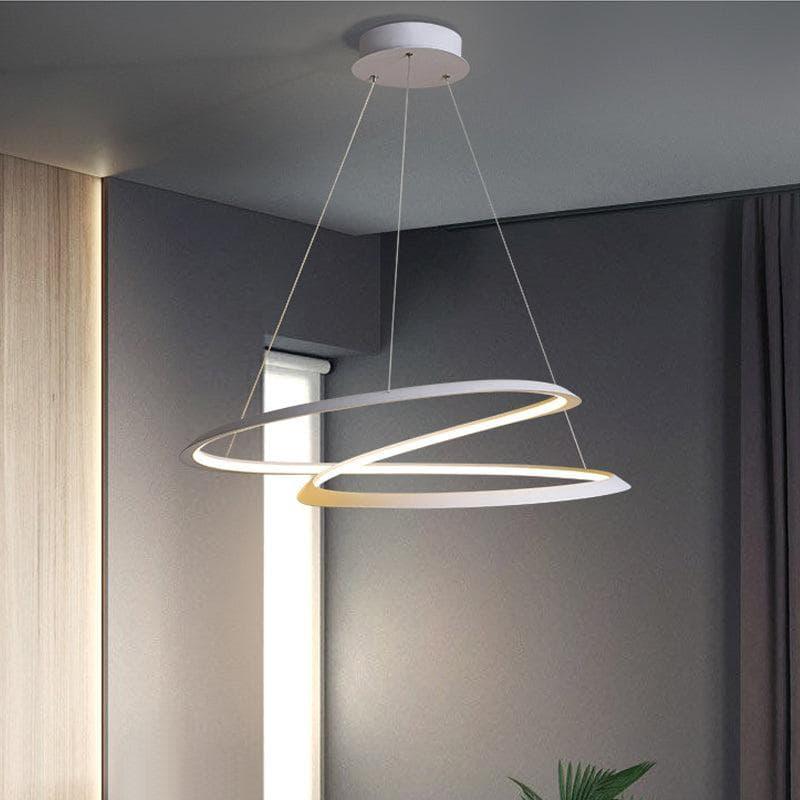 Metavaya Pendant Lamp ∅ 23.6″ x H 11.8″ / Dia 60cm x H 30cm / White / Warm Light Curves LED Pendant Lamp 6938617802004 M2023101902-3