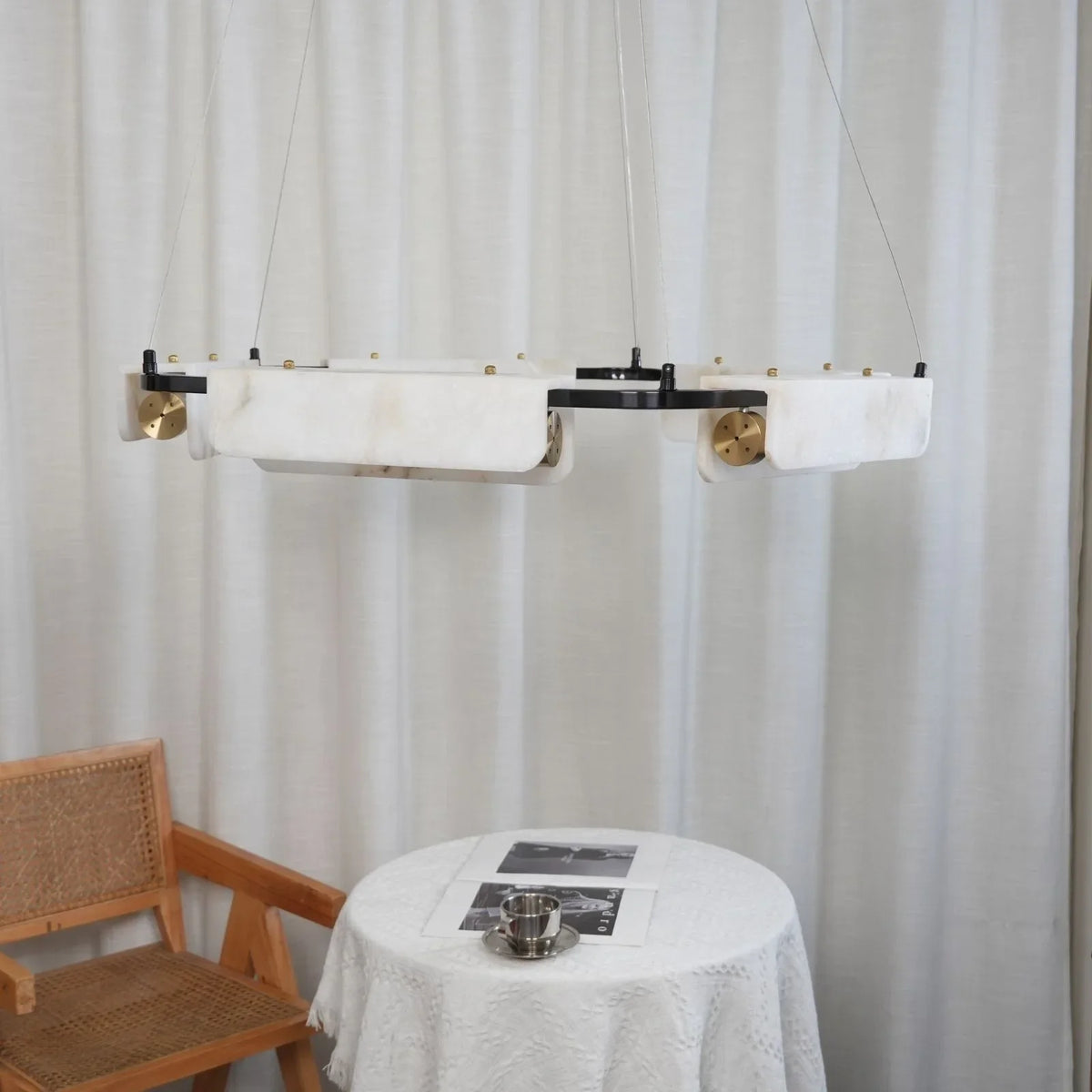 Delia Alabaster Chandelier - view 3 | Metavaya