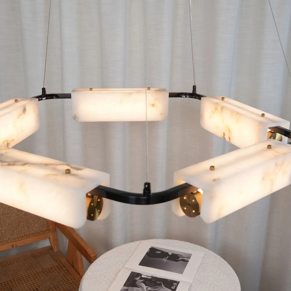Delia Alabaster Chandelier - view 4 | Metavaya