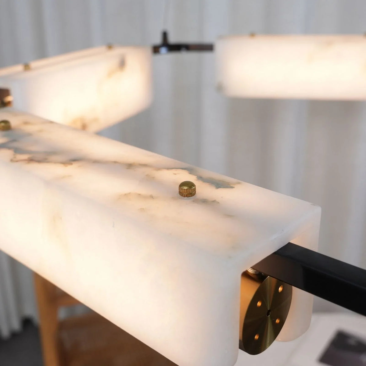Delia Alabaster Chandelier - view 9 | Metavaya