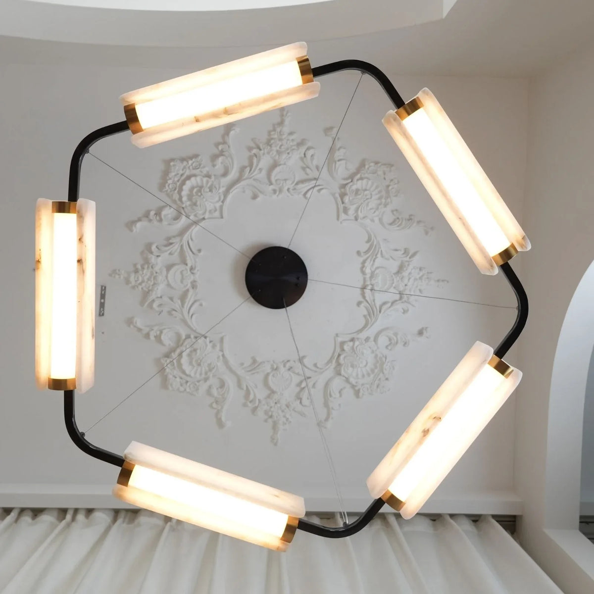 Delia Alabaster Chandelier - view 12 | Metavaya