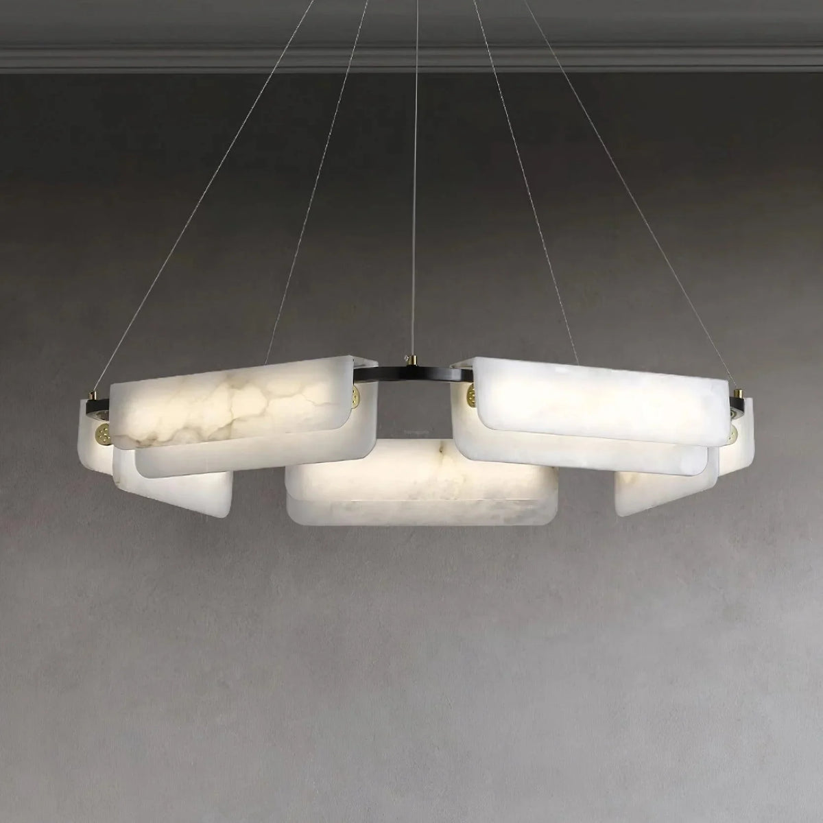 Metavaya Chandelier Delia Alabaster Chandelier Brass Delia Alabaster Chandelier