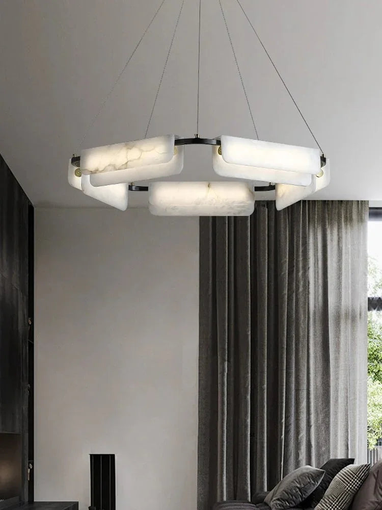 Metavaya Chandelier Delia Alabaster Chandelier Brass Delia Alabaster Chandelier