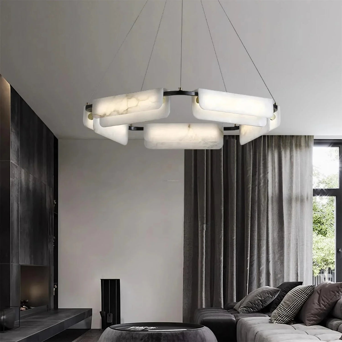 Metavaya Chandelier Delia Alabaster Chandelier Brass Delia Alabaster Chandelier