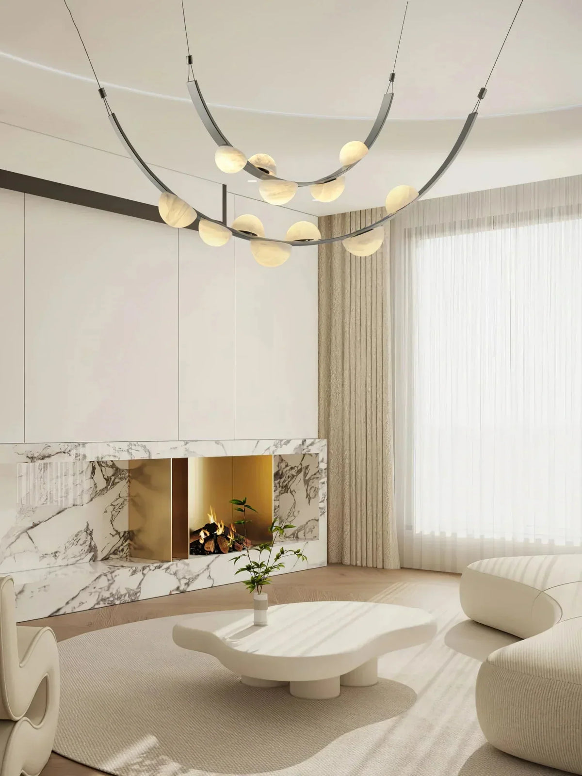 Dew Drops Alabaster Chandelier - view 13 | Metavaya