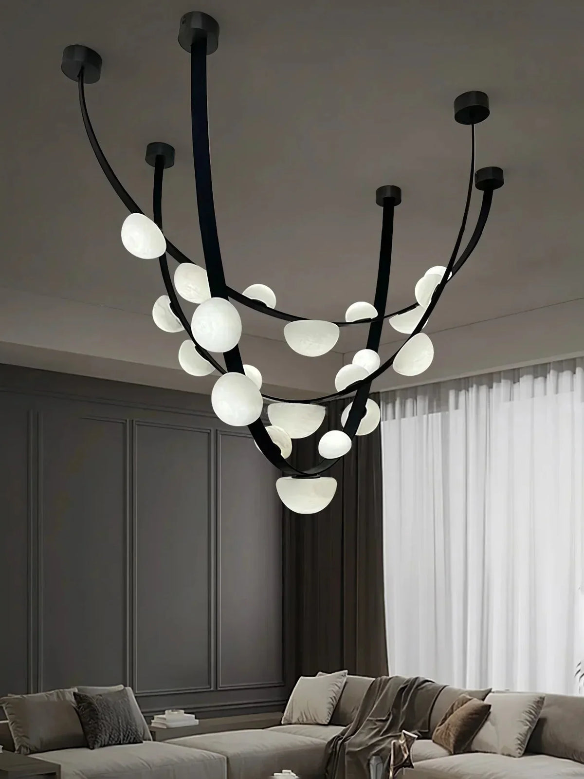 Dew Drops Alabaster Chandelier - view 14 | Metavaya