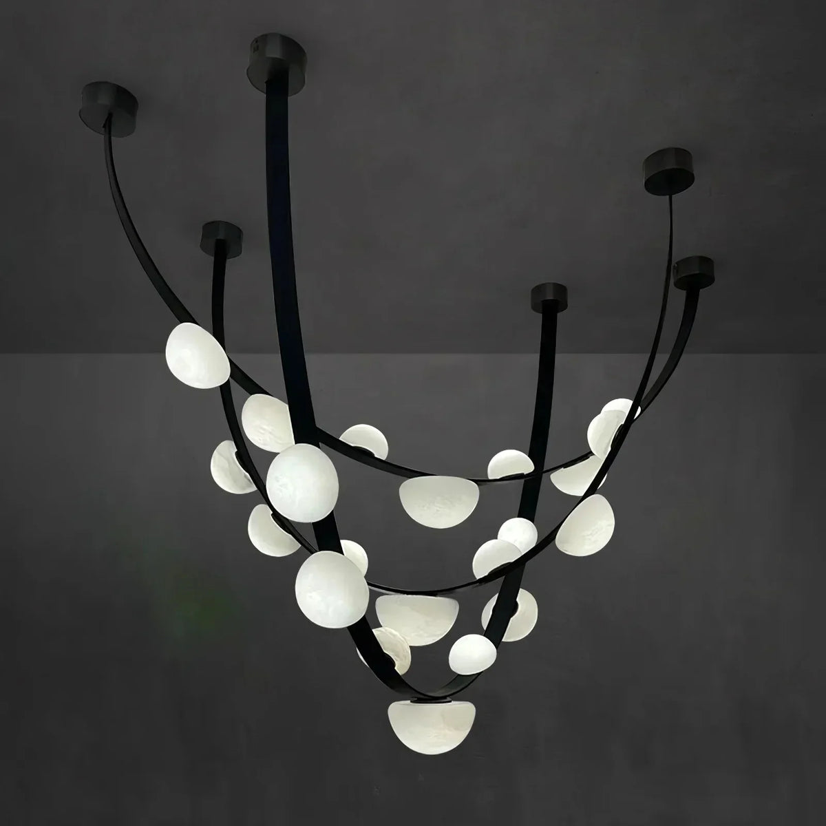 Dew Drops Alabaster Chandelier - view 8 | Metavaya