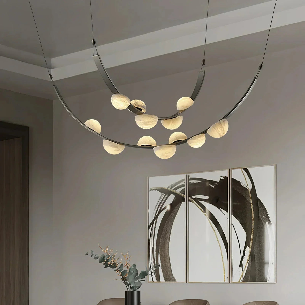 Dew Drops Alabaster Chandelier - view 4 | Metavaya
