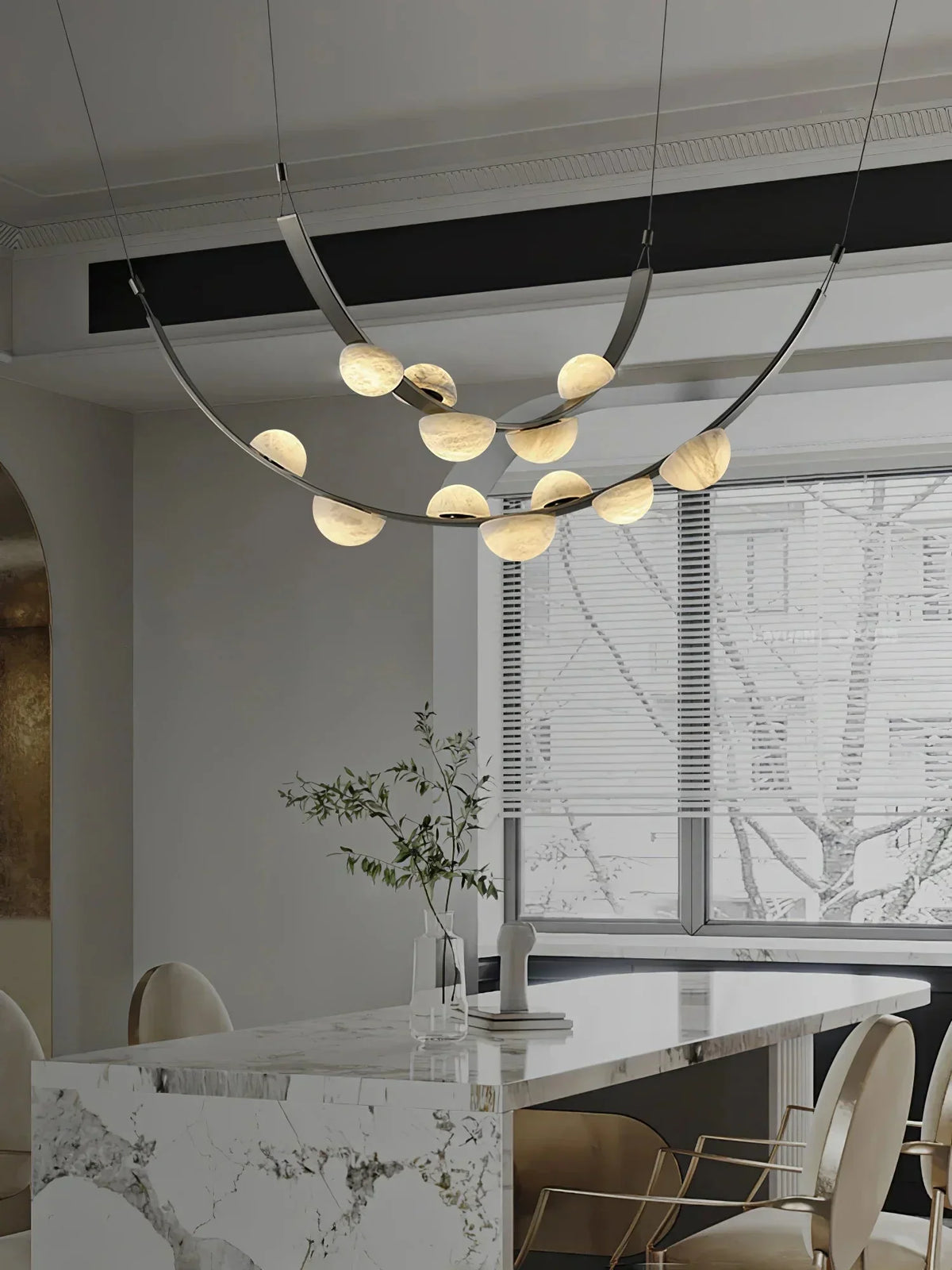Dew Drops Alabaster Chandelier - view 12 | Metavaya