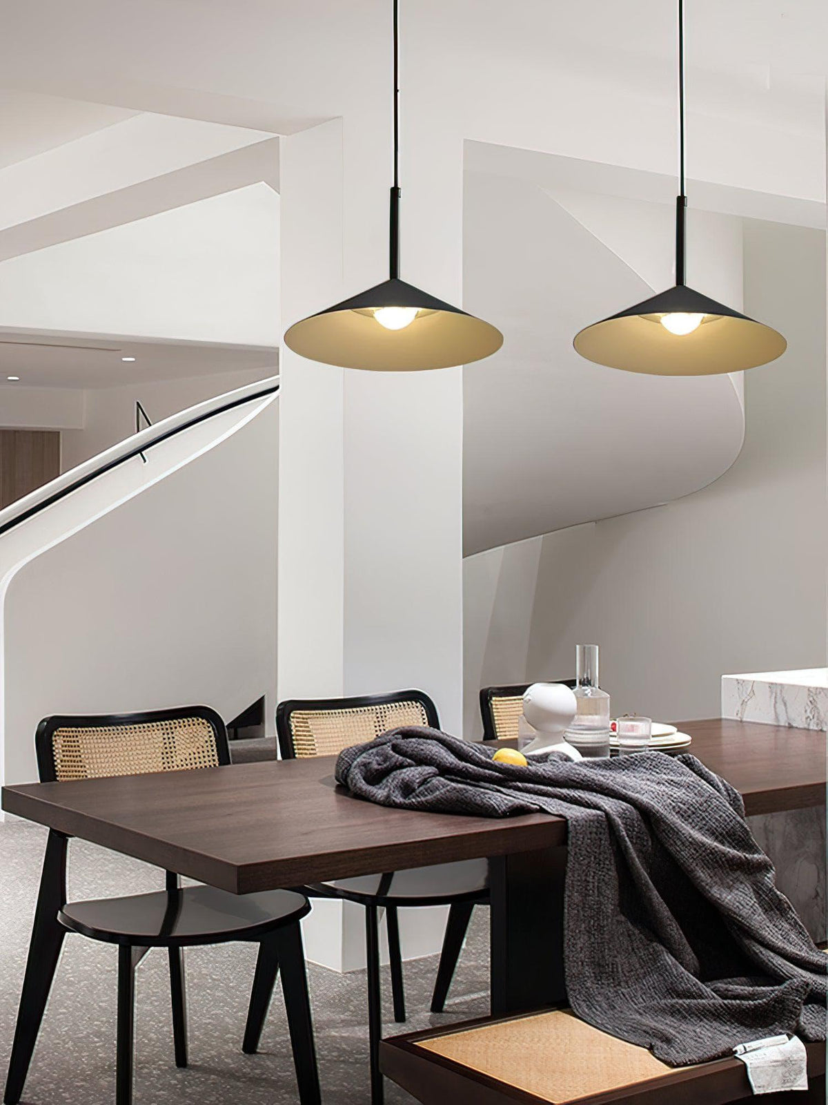 Metavaya Pendant light Dia 26.5cm x H 200cm / ∅ 10.4″ x H 78.7″ / Black Dry Led Pendelleuchte 6938617781200 M2023081309-1